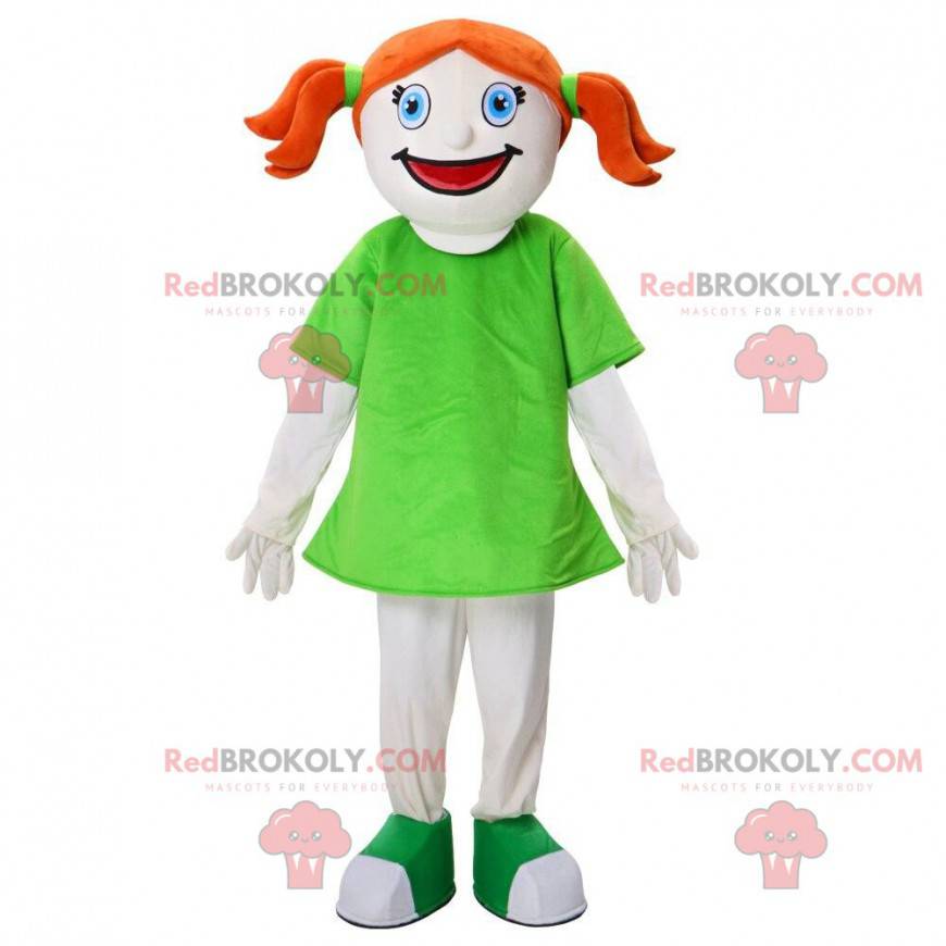 Mascota chica pelirroja, disfraz infantil con edredones -