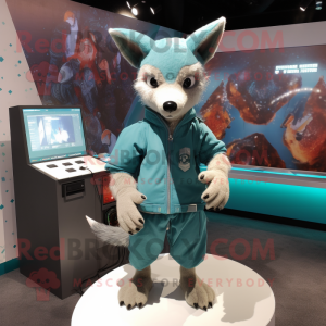 Teal Dingo mascotte kostuum...