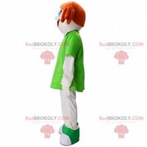 Mascotte ragazza dai capelli rossi, costume da bambino con