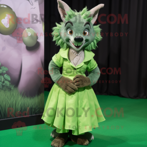 Grön hyena maskot kostym...