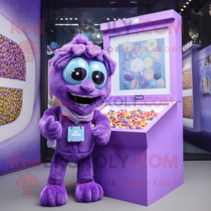 Purple Candy Box maskot...