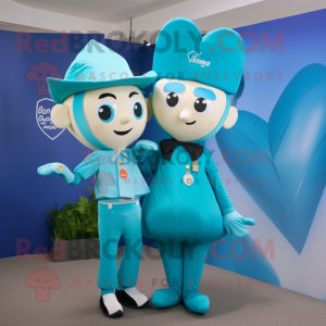 Cyan Arrow Of Love maskot...
