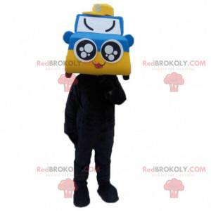 Mascotte de voiture bleue et jaune, costume de voiture -