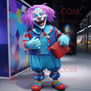 Blue Evil Clown mascotte...