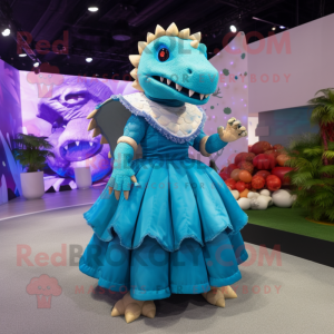 nan Stegosaurus mascot costume character dressed with a Ball Gown and Smartwatches