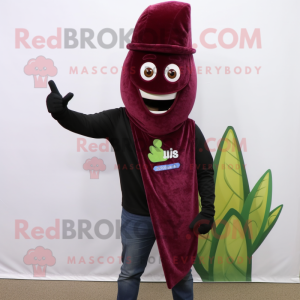 Maroon asparges maskot...