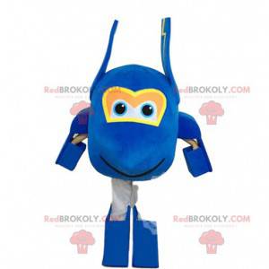 Mascotte gigante aereo blu, costume grande aereo -