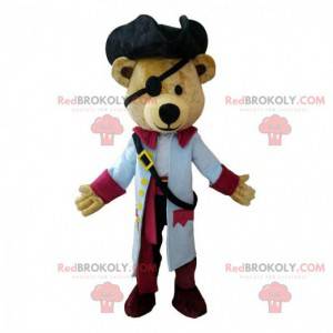 Teddybär Maskottchen gekleidet in Piratenoutfit, Piratenkostüm