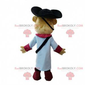 Teddy bear mascot dressed in pirate outfit, pirate costume -