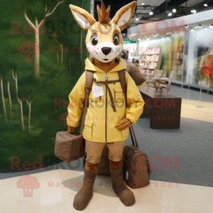 Tan Roe Deer maskot kostym...