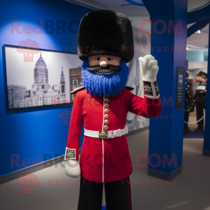 nan British Royal Guard mascot costume character dressed with a Bermuda Shorts and Gloves