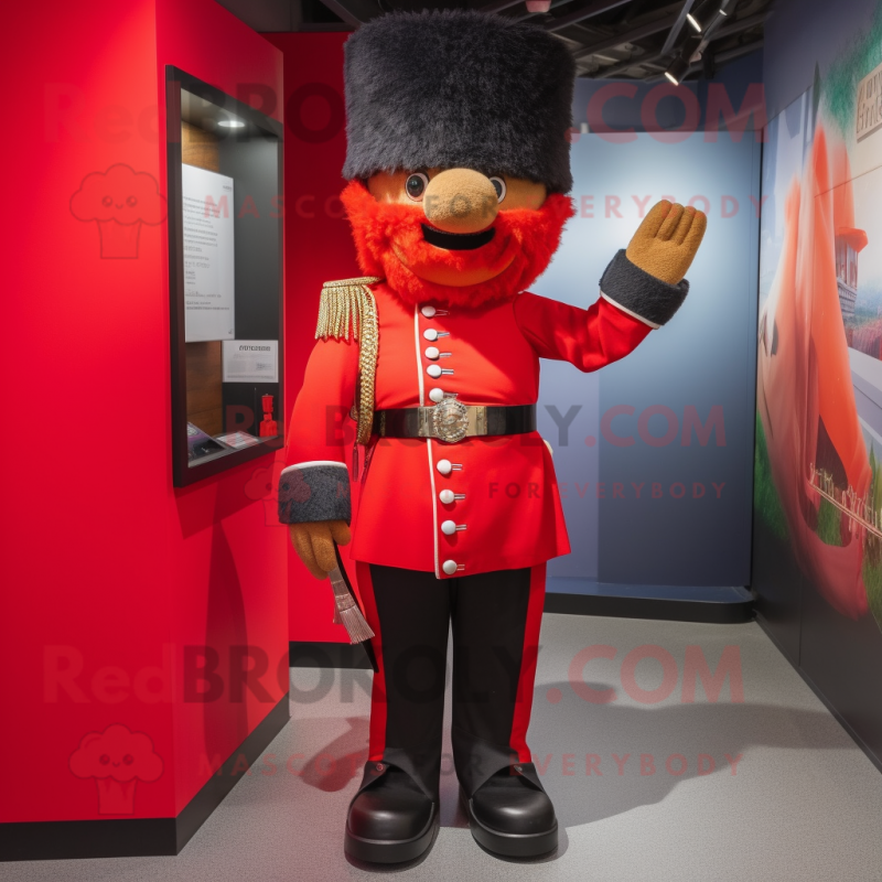 nan British Royal Guard mascot costume character dressed with a Bermuda Shorts and Gloves