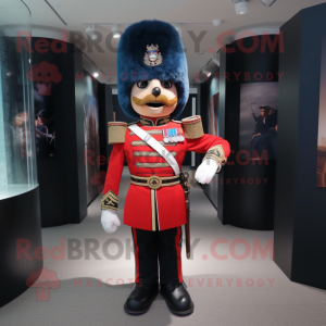 nan British Royal Guard mascot costume character dressed with a Bermuda Shorts and Gloves