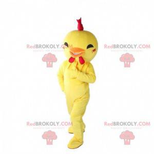 Mascotte d'oiseau jaune, costume de poulet, de poule -