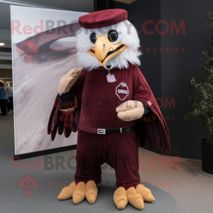 Maroon Bald Eagle maskot...