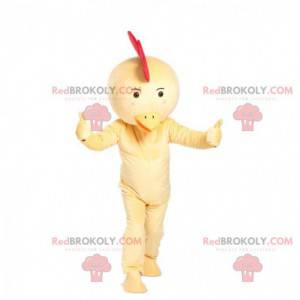 Mascotte di pollo, costume da gallina, uccello giallo -