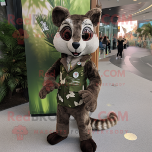 Olive Civet maskot kostume...