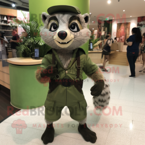 Olive Civet maskot kostume...