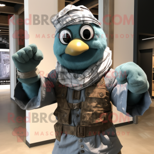 Blågrøn Commando maskot...