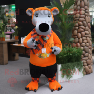 Orange Tapir maskot kostume...