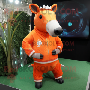 Orange Tapir maskot kostume...