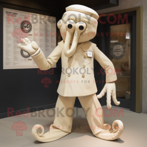 Cream Kraken mascot costume character dressed with a Chinos and Cufflinks