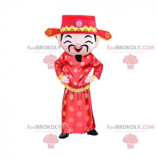 Costume da uomo asiatico, dio della ricchezza, mascotte
