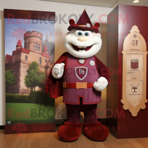 Maroon Irish Castle maskot...