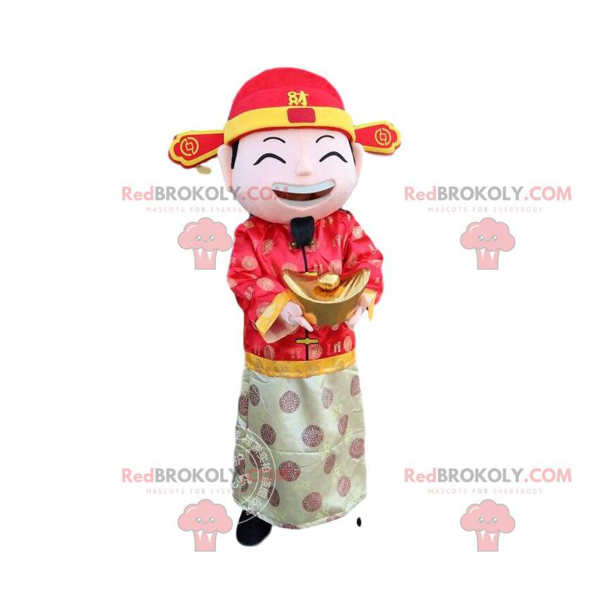 Costume d'homme asiatique, dieu de la richesse, mascotte d'Asie Costume d'homme asiatique, dieu de la richesse, mascotte d'Asie