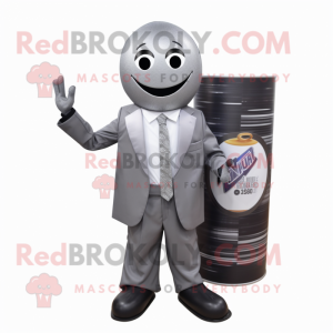 Gray Soda Can maskot kostym...