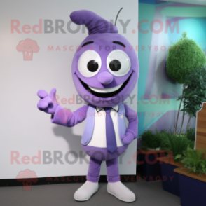 Lavender Pendant mascot costume character dressed with a Long Sleeve Tee and Ties
