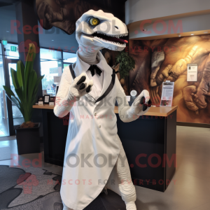 Hvid Utahraptor maskot...