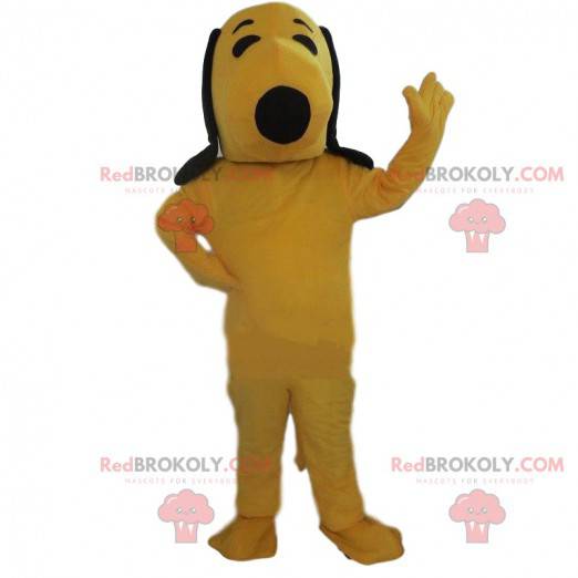Snoopy mascotte, de beroemde hond stripboek, gele hond kostuum