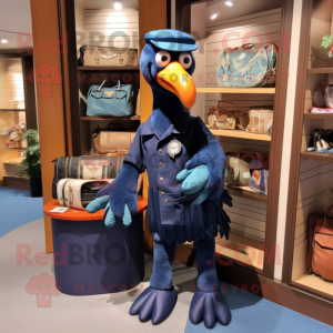 Navy Dodo Bird maskot drakt...