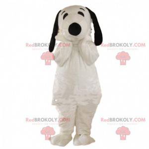 Mascote Snoopy, famoso desenho animado do cão branco e preto -