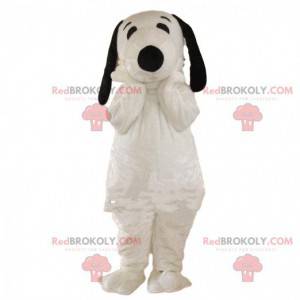 Snoopy maskot, berömd tecknad vit och svart hund -