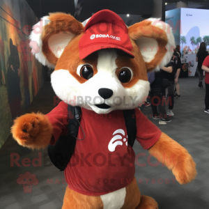 Tan Red Panda maskot...