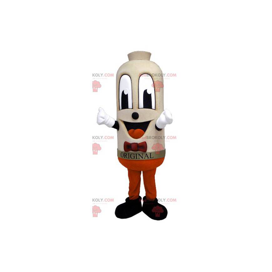 Stor smilende beige mand pølsemaskot - Redbrokoly.com Stor smilende beige mand pølsemaskot - Redbrokoly.com
