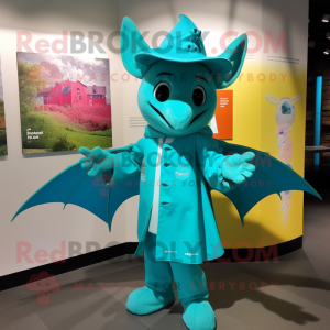 Turquoise Bat mascotte...