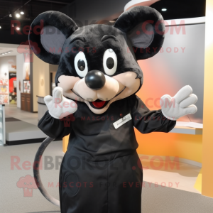 Black Mouse maskot kostym...