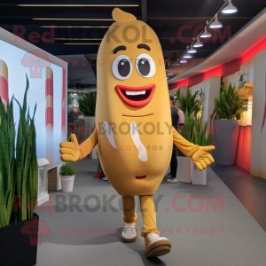 Tan French Fries mascot costume character dressed with a Trousers and Anklets