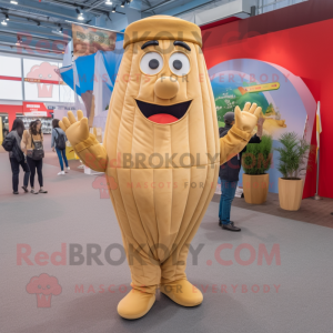 Tan French Fries mascot costume character dressed with a Trousers and Anklets