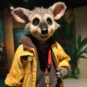 nan Civet mascot costume character dressed with a Parka and Earrings