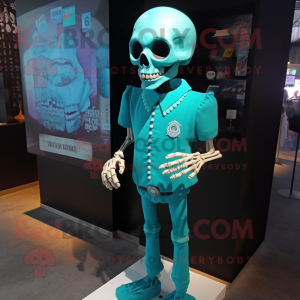 Turquoise Skull mascotte...