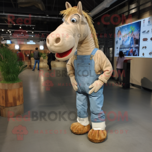 Beige Quagga maskot kostume...