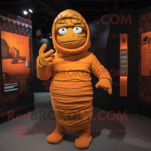 Orange Mummy maskot kostym...