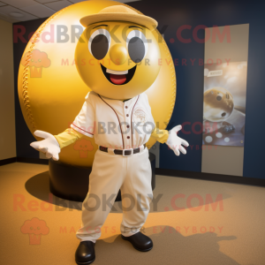 Gold Baseball Ball maskot...