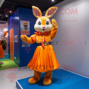 Orange kanin maskot kostym...