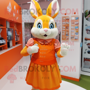 Orange kanin maskot kostume...