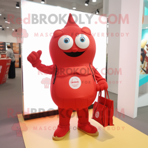Rød Pendant maskot kostume...